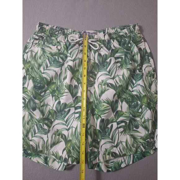 Trunks Surf and Swim Co Short Men Medium Green AOP Lined Floral Palms Print 30 - Picture 3 of 7